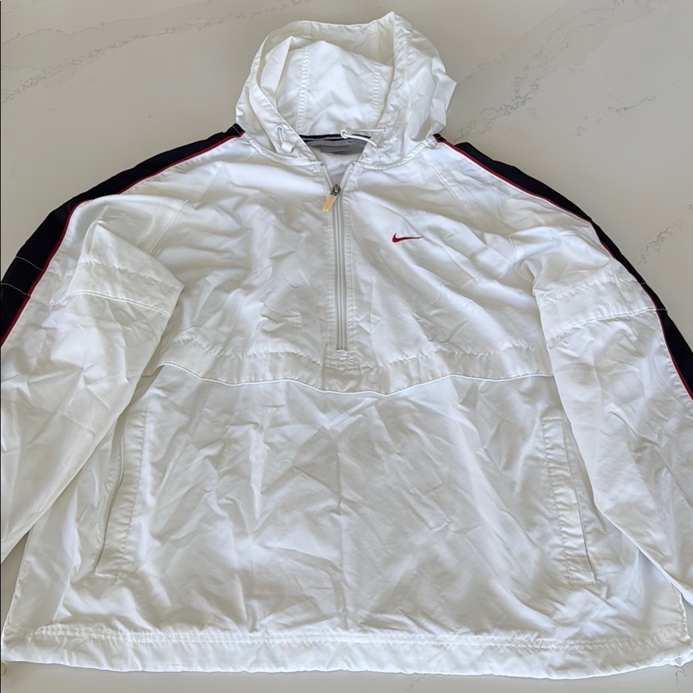Nike White Windbreaker Jacket